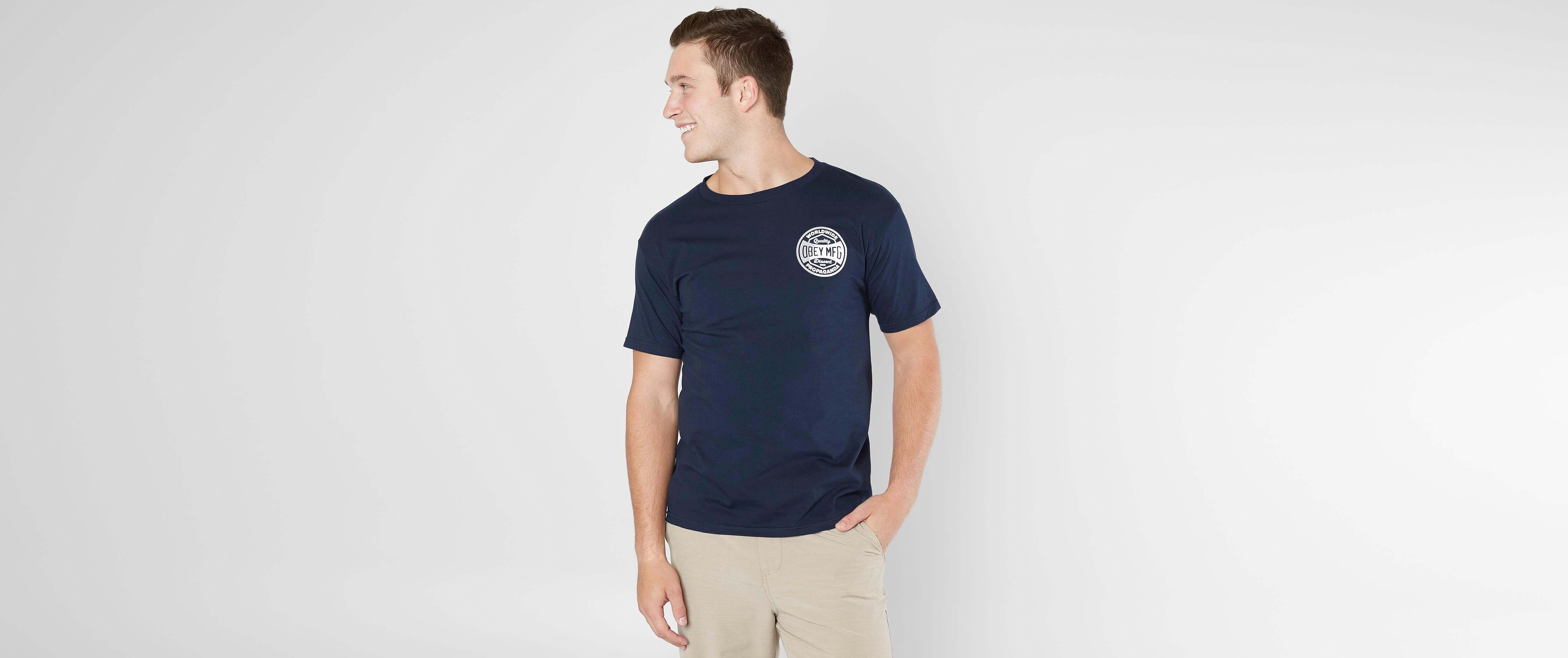 OBEY Dissent Propaganda T-Shirt Men's T-Shirts in Navy Buckle