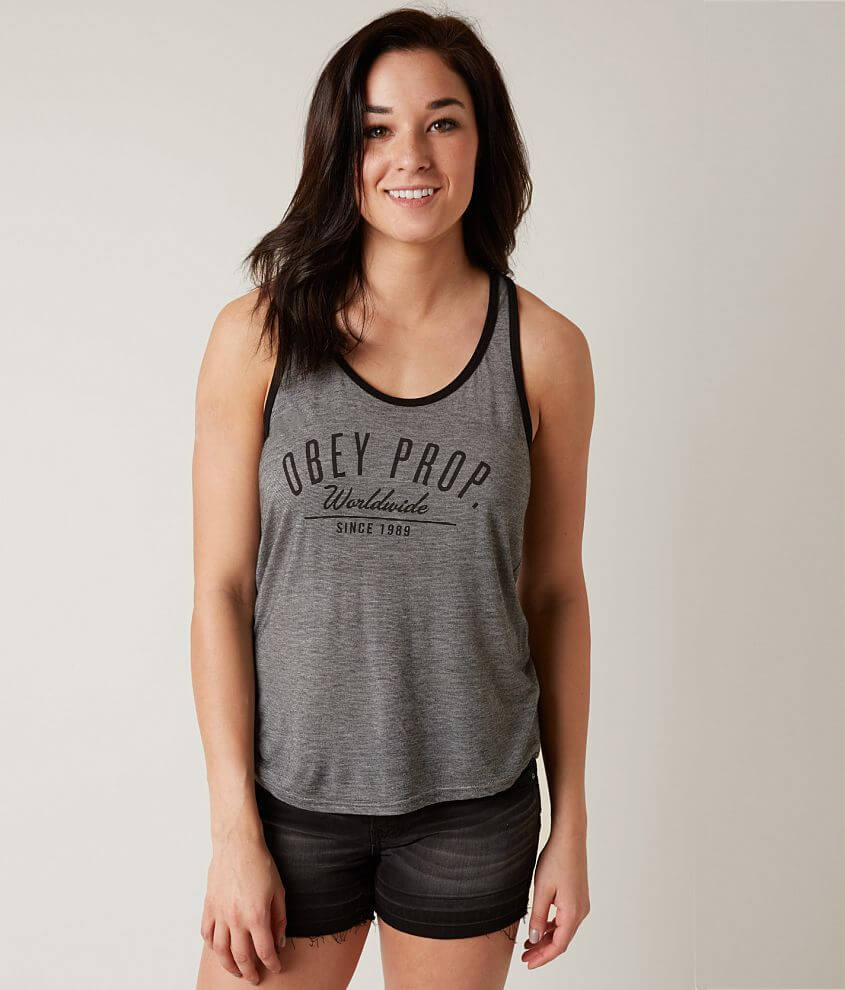 OBEY Viper Tank Top - Women's Tank Tops in Black Micro Stripe | Buckle