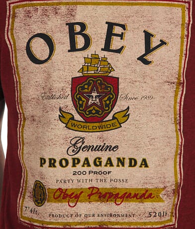 OBEY Whiskey T-Shirt front detail view