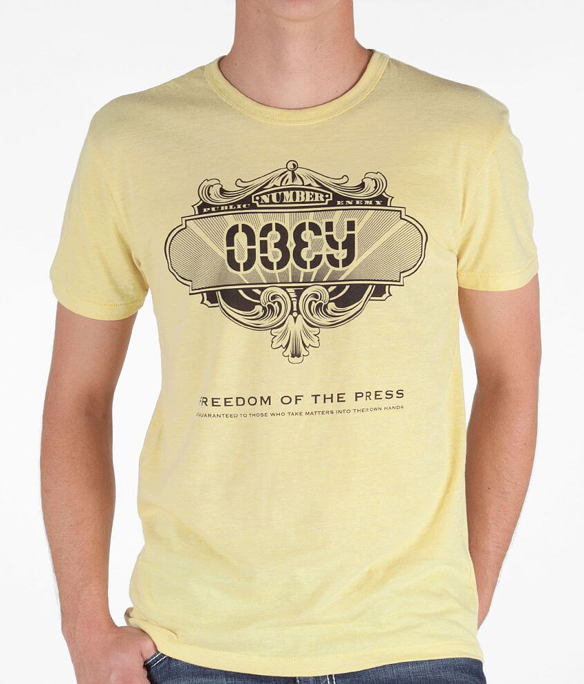 OBEY Freedom Of The Press T-Shirt front view