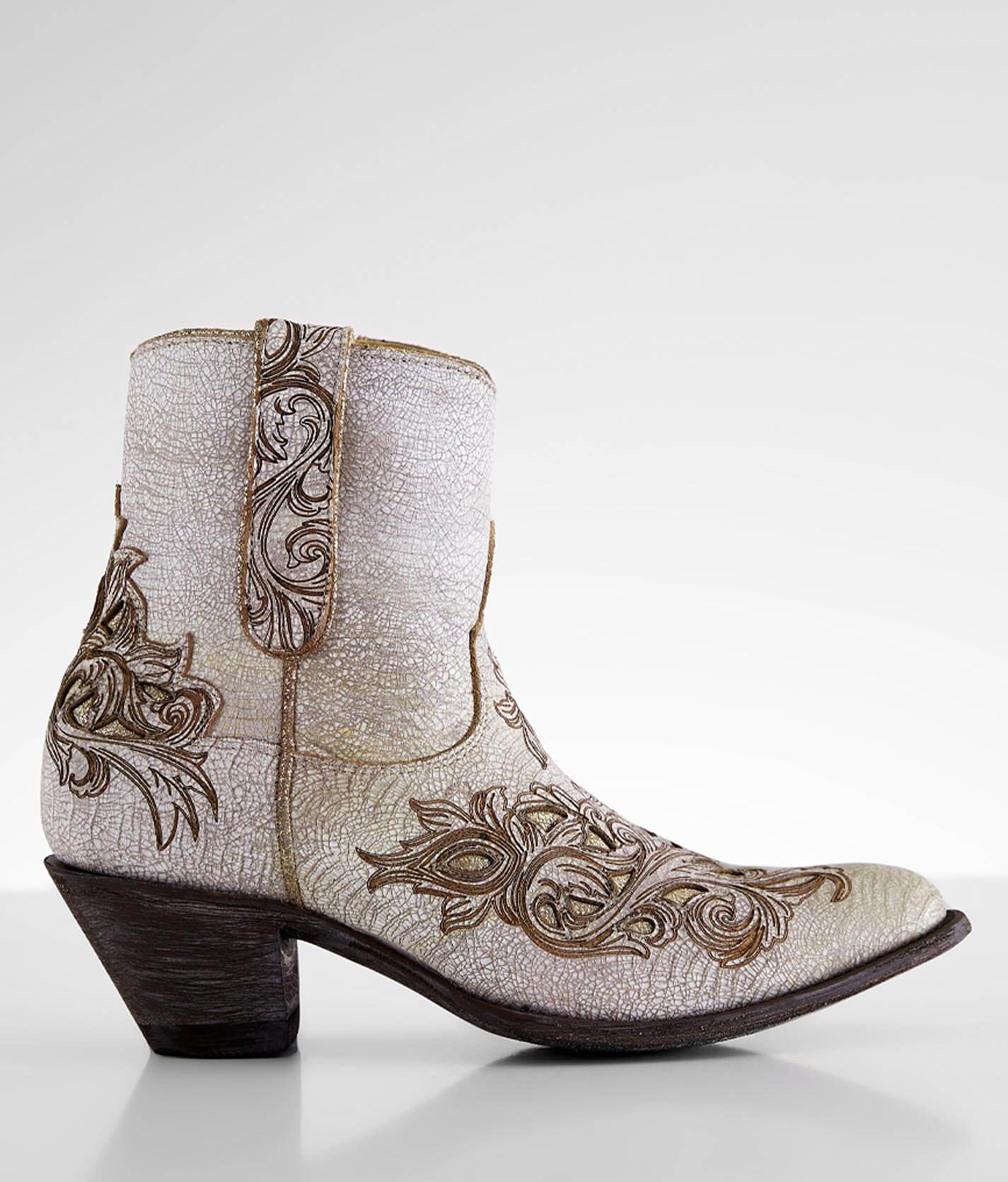 leather western ankle boots