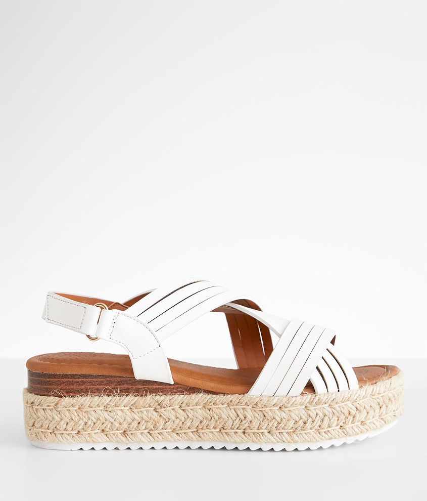 Pierre Dumas Magic Flatform Sandal - Women's Shoes in White | Buckle