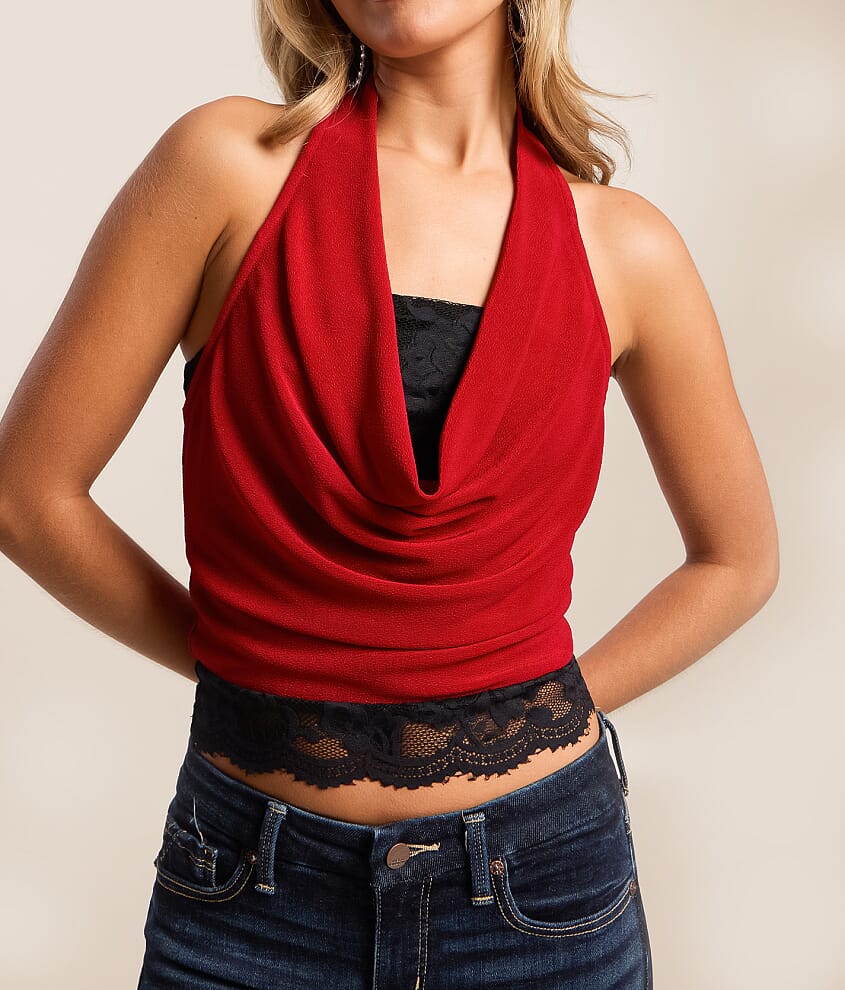 Cowl Neck Halter Tank Top