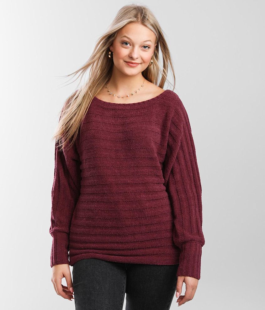 Maroon shop chenille sweater