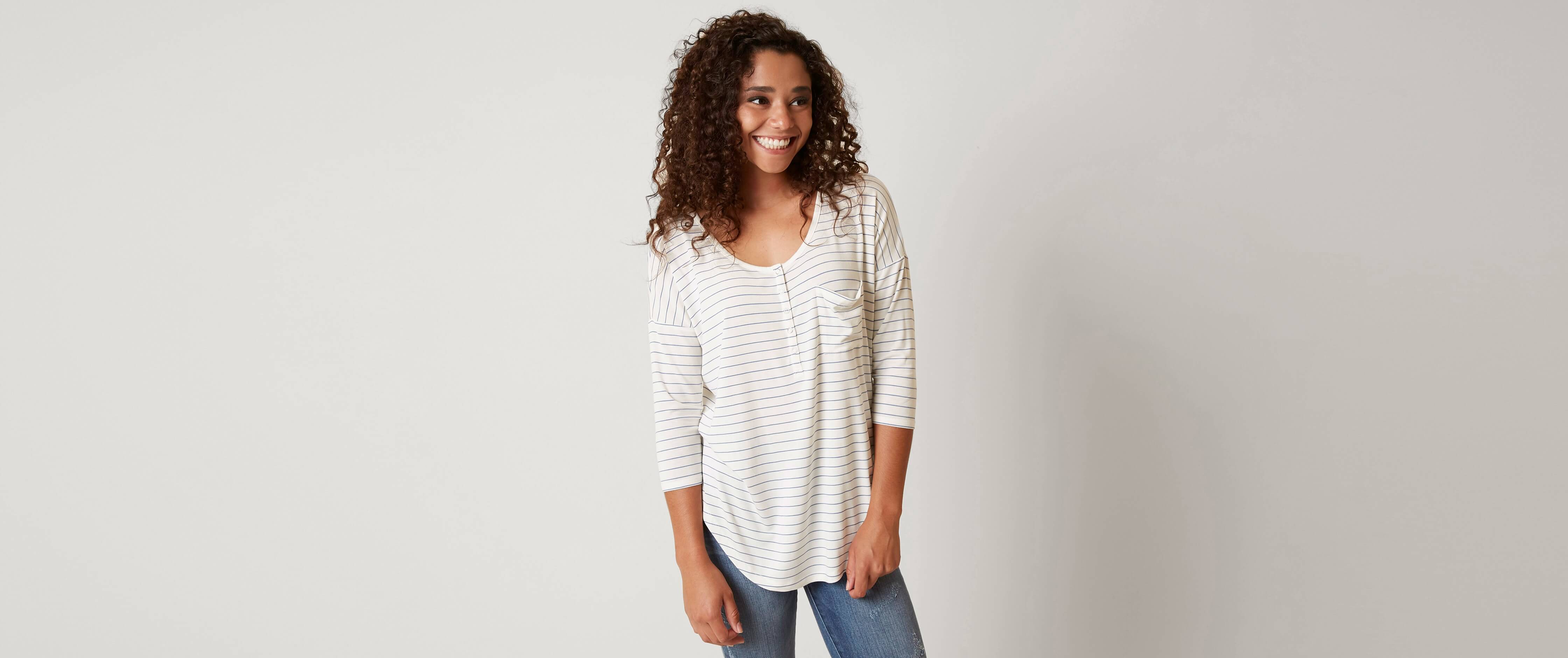 Image of FITZ + EDDI Striped Henley Top