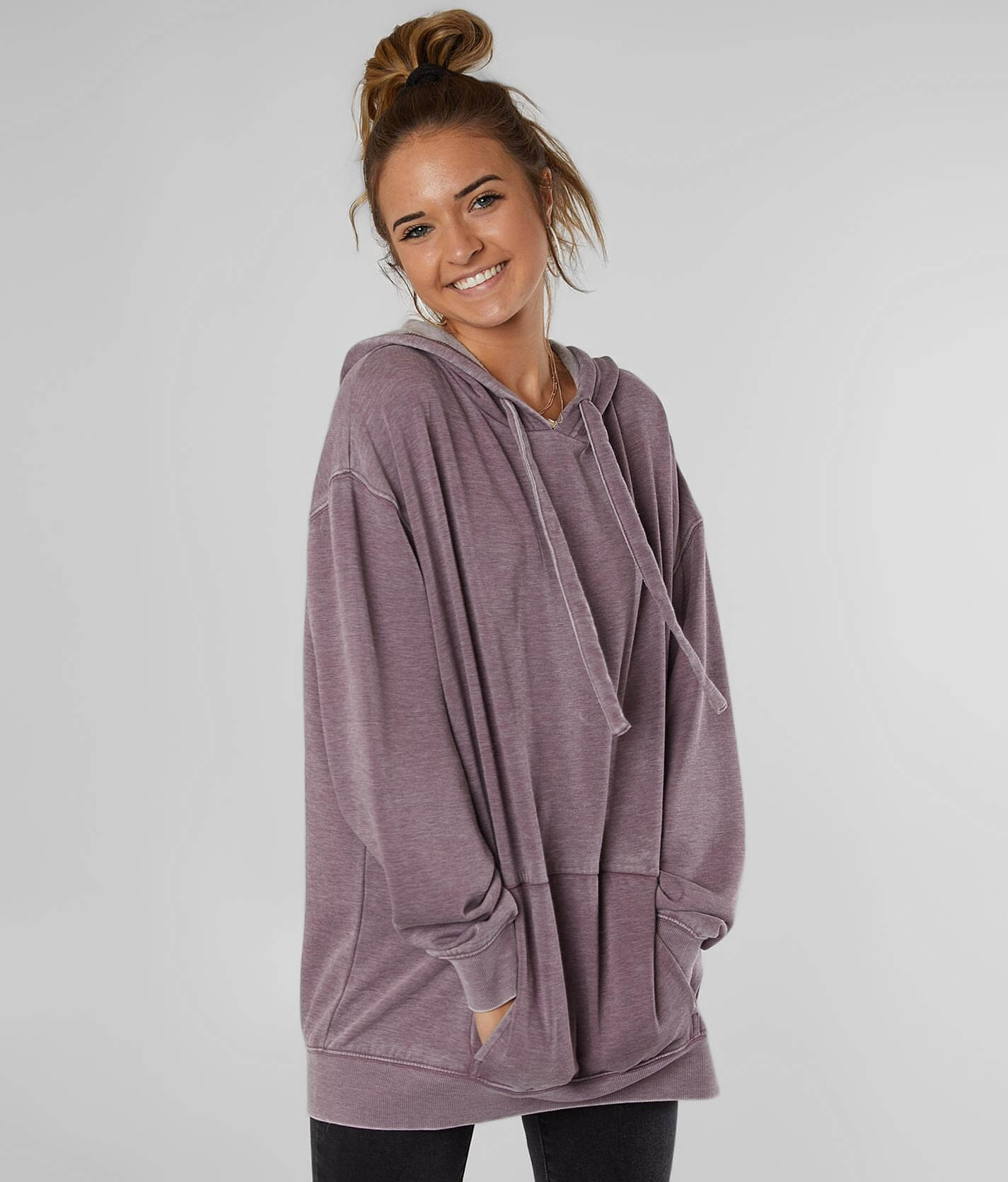 purple oversized hoodie