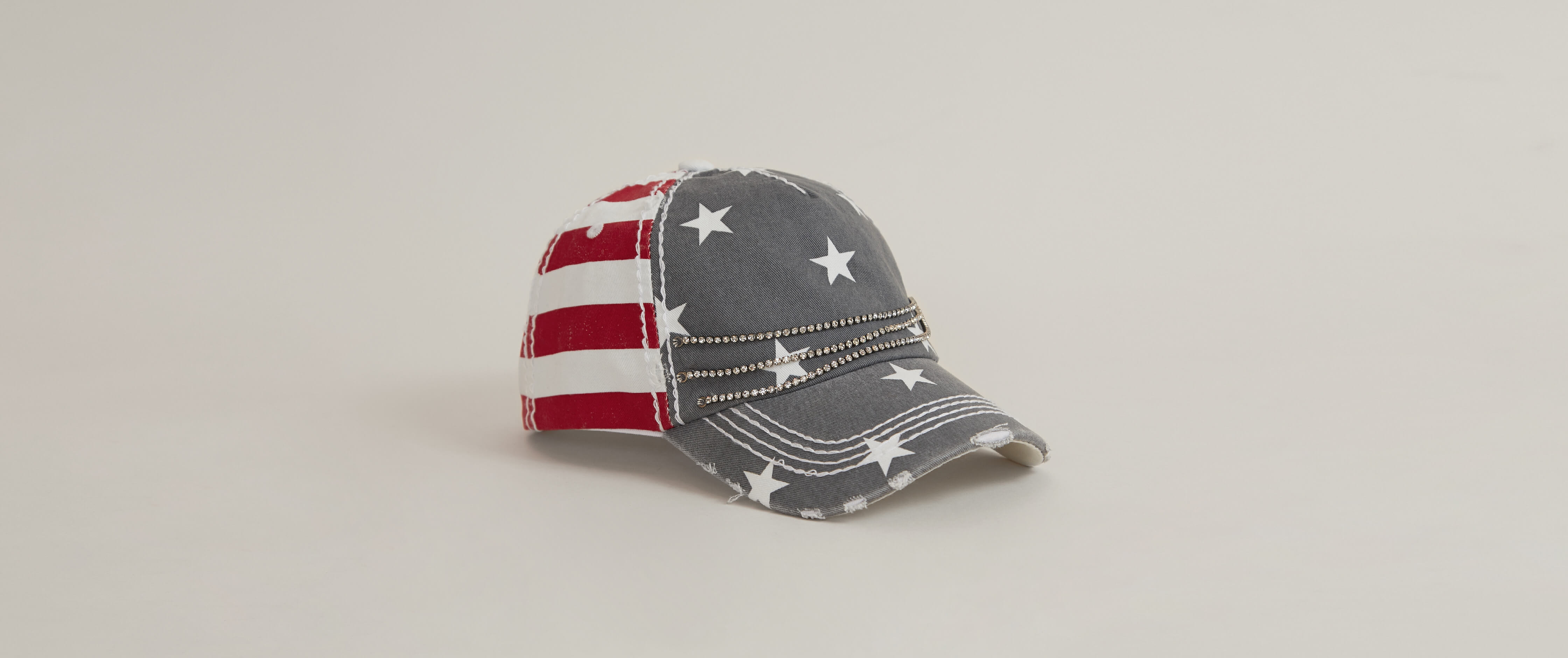 red white and blue baseball hats