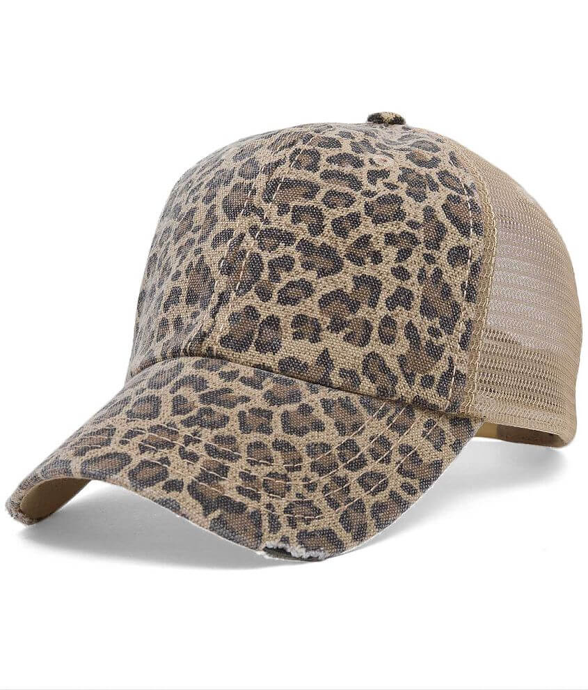 Upcycled Luxury leopard print trucker hat in 2023