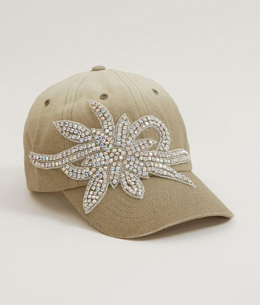 Olive &#38; Pique Rhinestone Baseball Hat front view