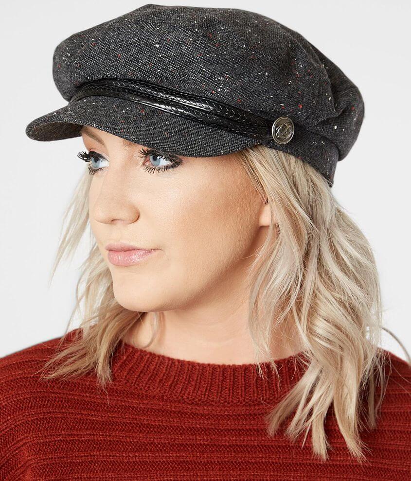 Olive Pique Nubby Cabbie Hat Women s Hats in Charcoal Buckle