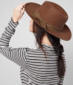 Olive & Pique Kaia Panama Hat in‎ Brown Bohemian Olive & Pique Kaia Panama Hat - Women main image 2