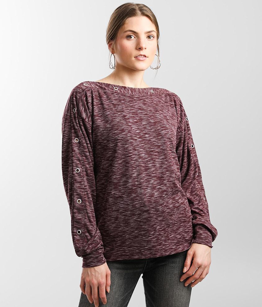 BKE Marled Dolman Top front view