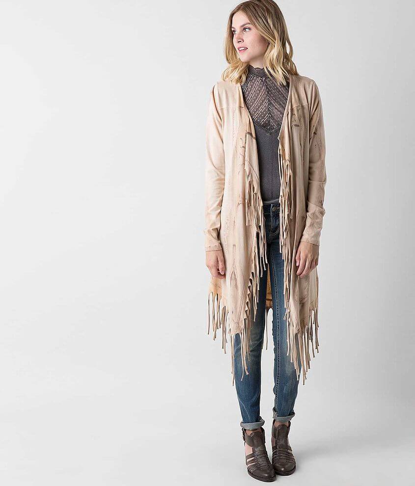 Gimmicks Fringe Duster Cardigan front view