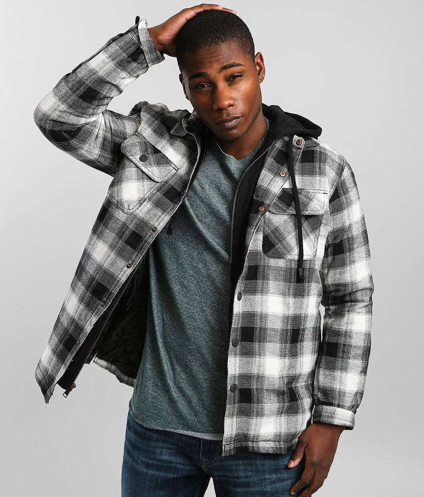 Outpost Makers Checkered Plaid Hooded Shacket Men s Coats