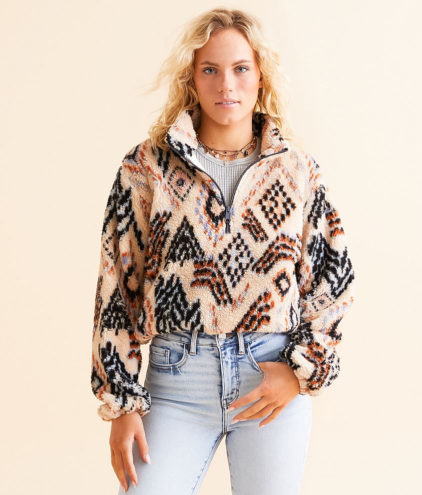 O&#39;Neill Kacey Cropped Sherpa Pullover front view