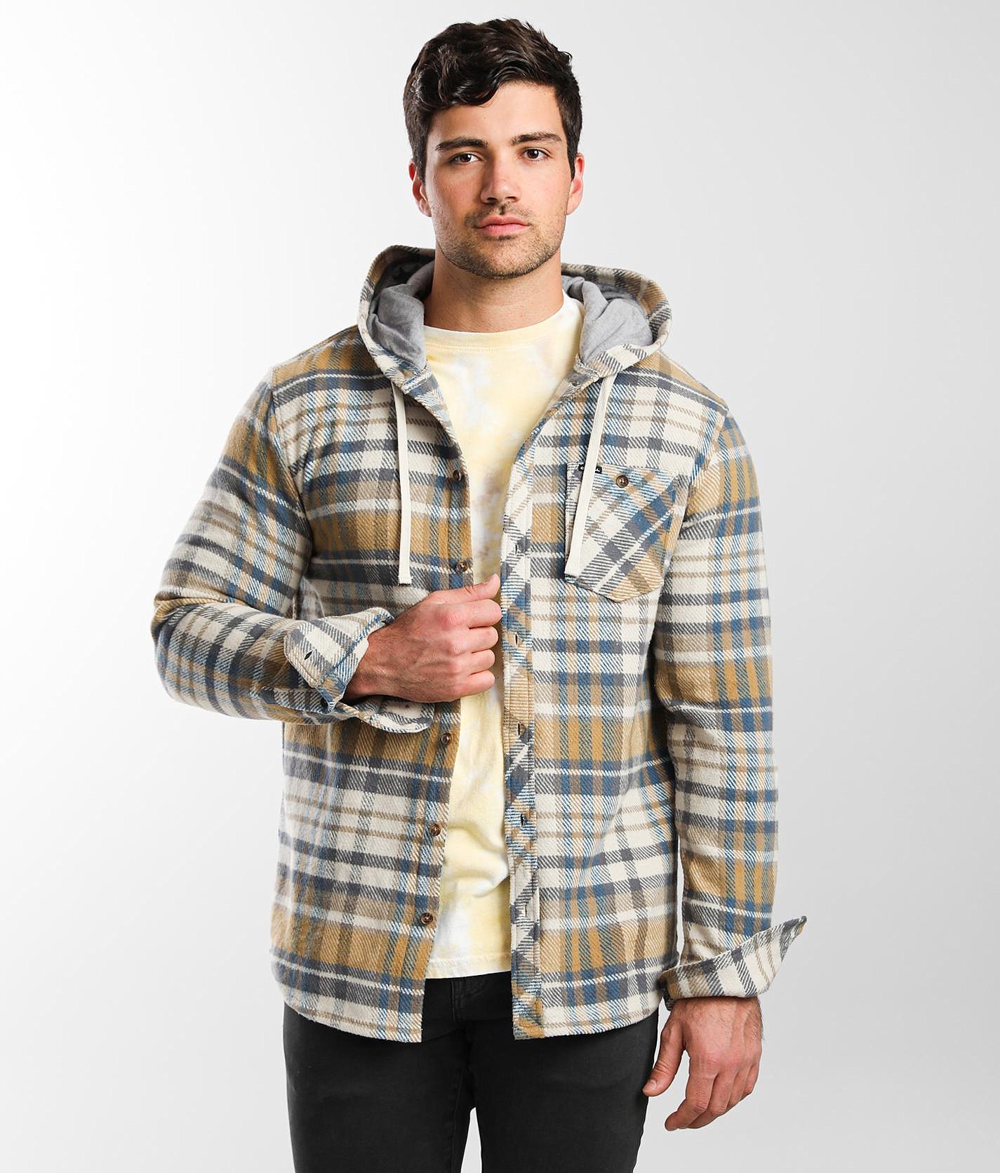 hooded plaid shirt mens