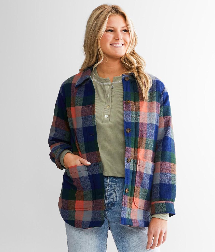 O&#39;Neill Petrina Plaid Shacket front view