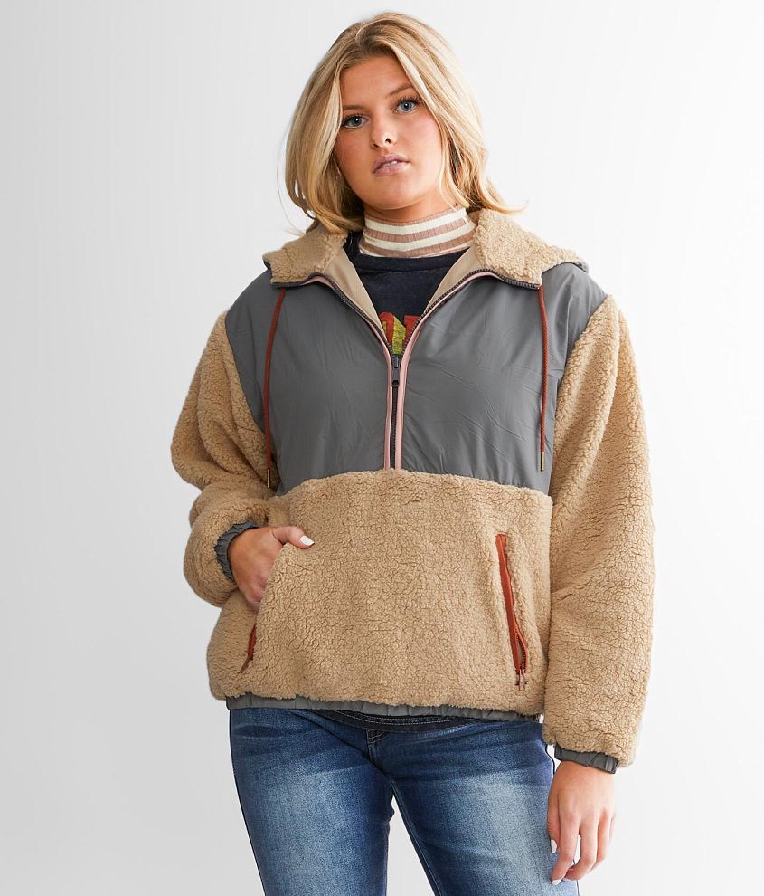 Women's Signature Sherpa Fleece Pullover, Quarter-Zip Jacquard