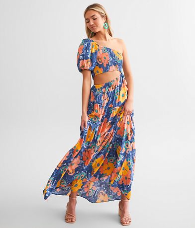 O'Neill Aya One Shoulder Maxi Dress front view