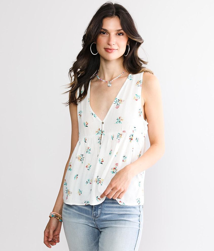 O&#39;Neill Chrystie Floral Print Tank Top front view