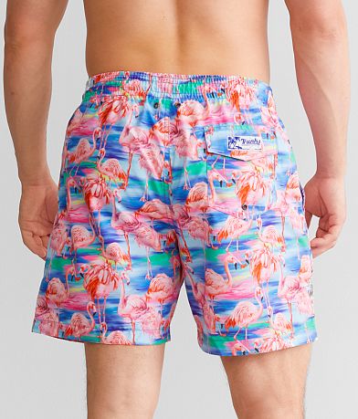 Trunks Surf &amp; Swim Co. Watercolor Flamingo Swim Trunks BACK