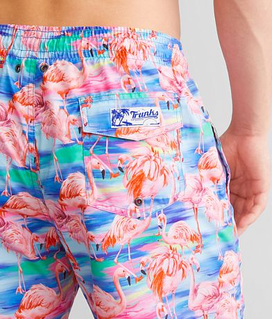 Trunks Surf &amp; Swim Co. Watercolor Flamingo Swim Trunks BACK_POCKET