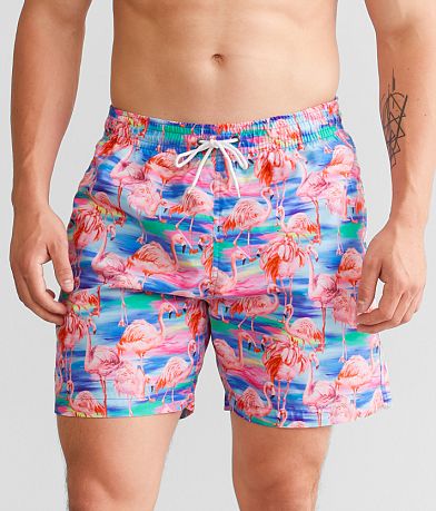 Trunks Surf & Swim Co. Watercolor Flamingo Swim Trunks front view