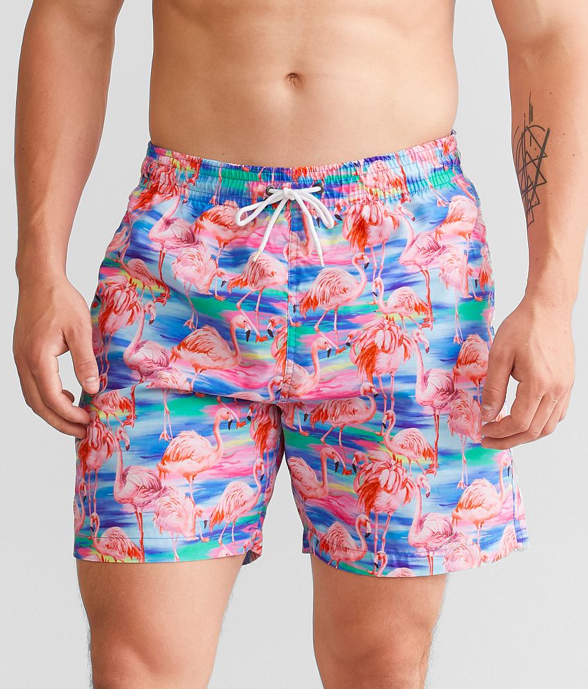 Pink flamingo mens swim hot sale trunks