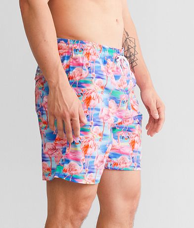 Trunks Surf &amp; Swim Co. Watercolor Flamingo Swim Trunks FULL_RIGHT_SIDE