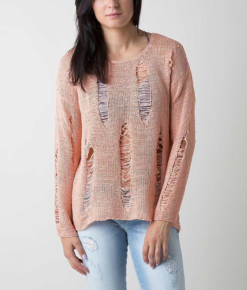 Aggie Tape Yarn Sweater Women's Sweaters in Dusty Coral Buckle