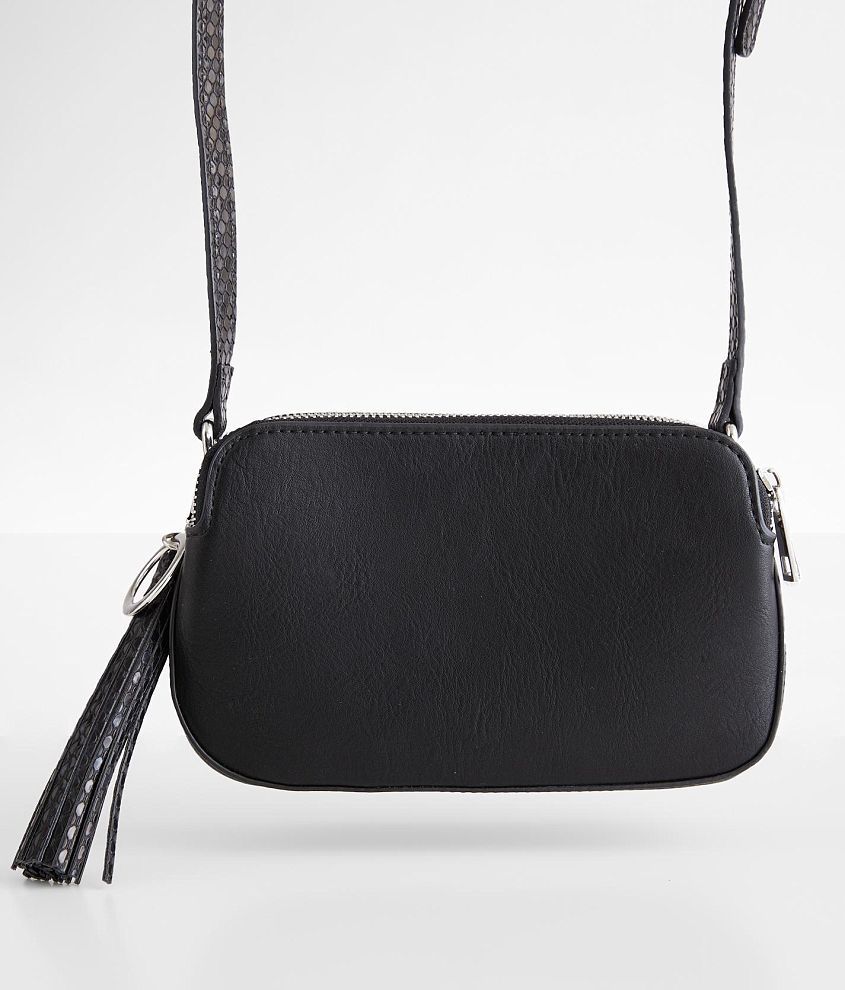 East/West Black Leather Crossbody Bag