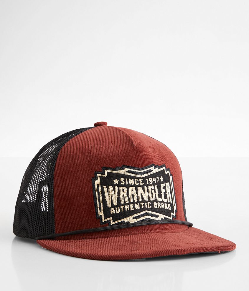 Wrangler Corduroy Trucker Hat - Black/Red , Men's