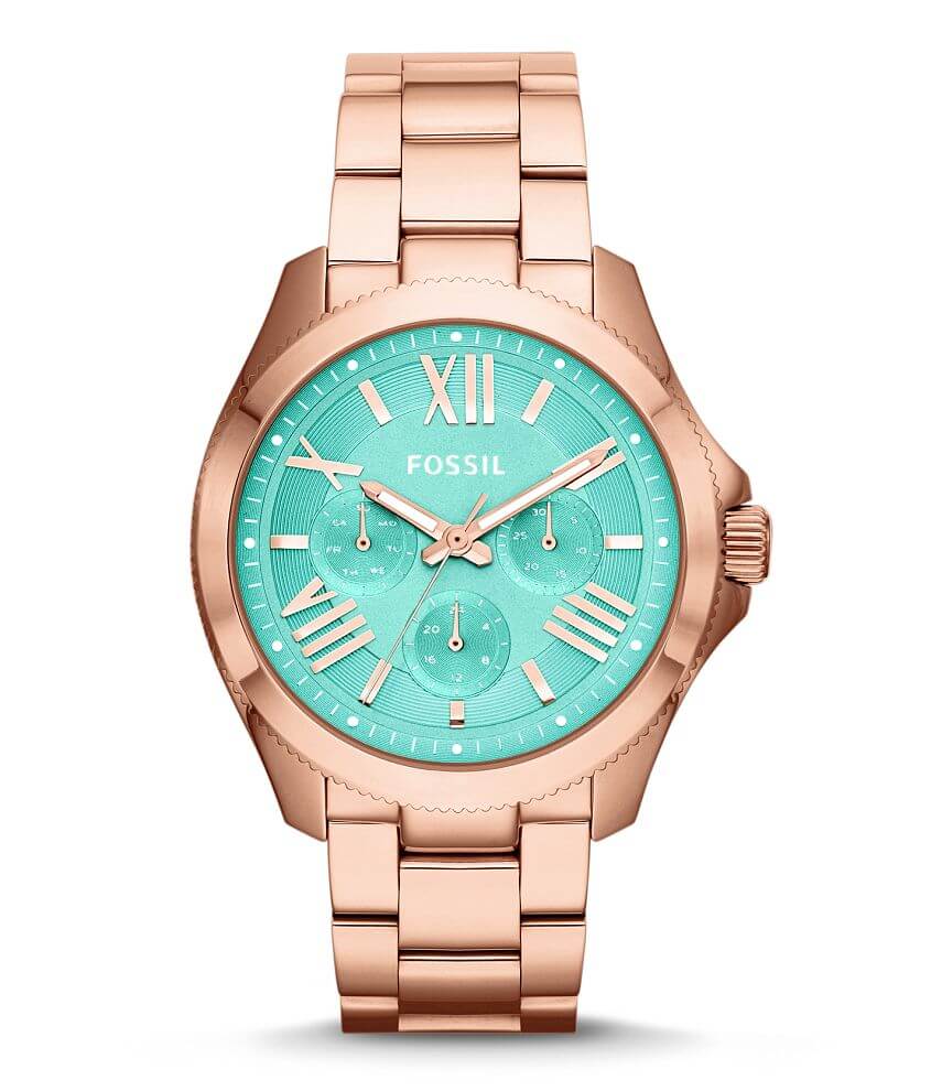 Fossil Cecile Watch Women s Watches in Rose Gold Turquoise Buckle