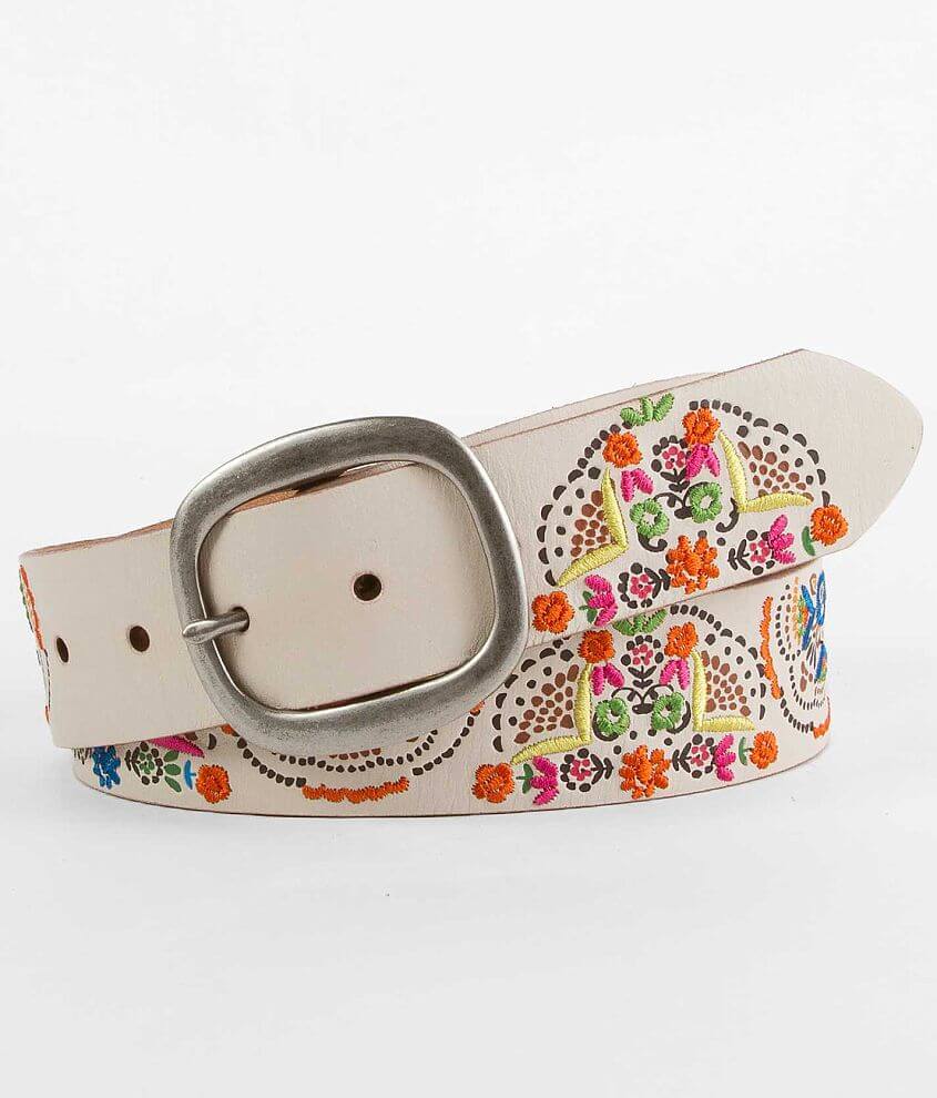 Fossil Embroidered Belt - Women's Belts in Bone | Buckle