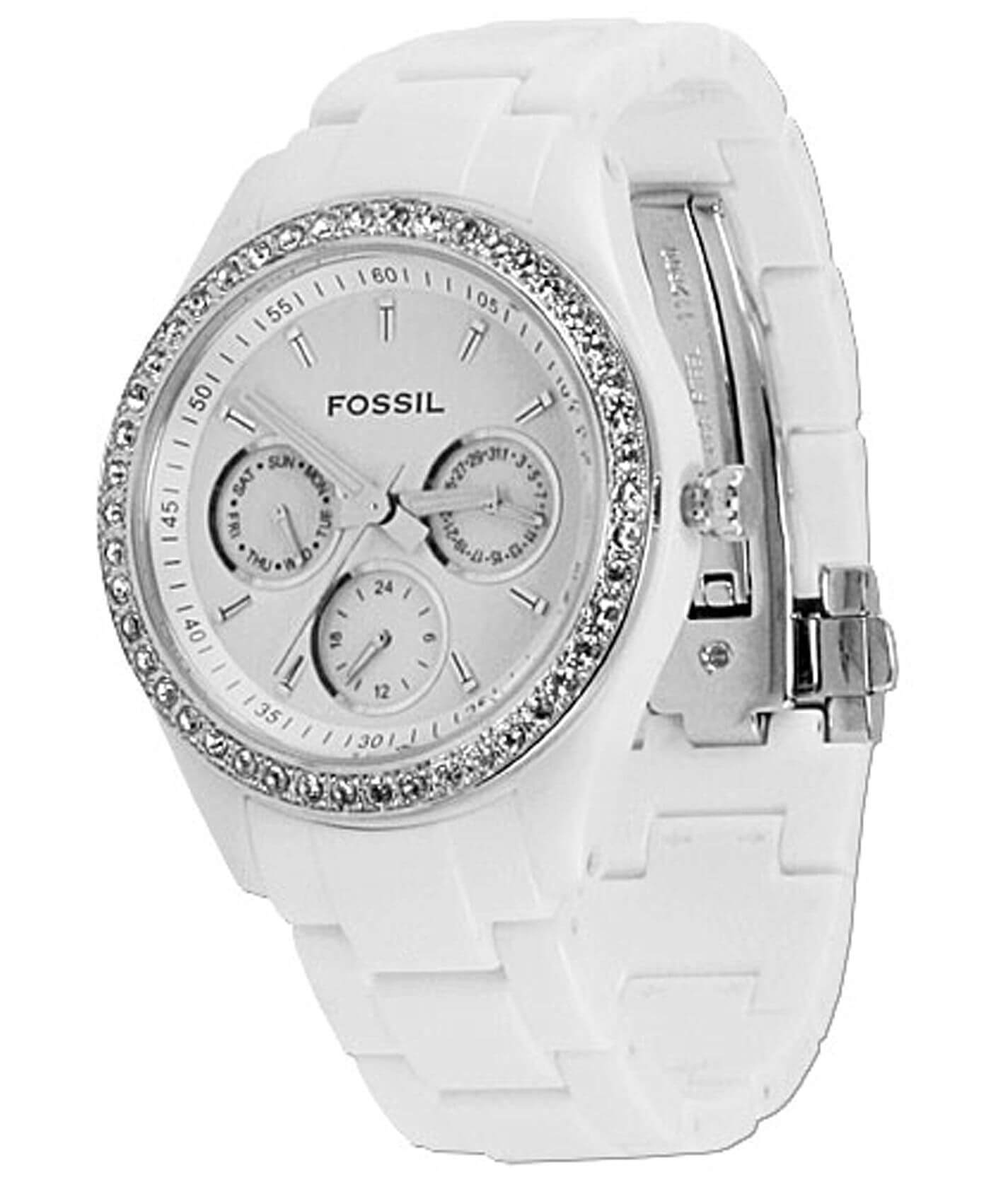 Fossil White Resin Watch Fossil Mini Stella Womans Watch ES2437 White Resin Crystals  main image 3
