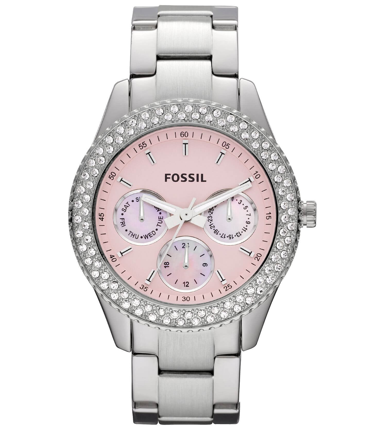 Fossil watch hot sale pink face