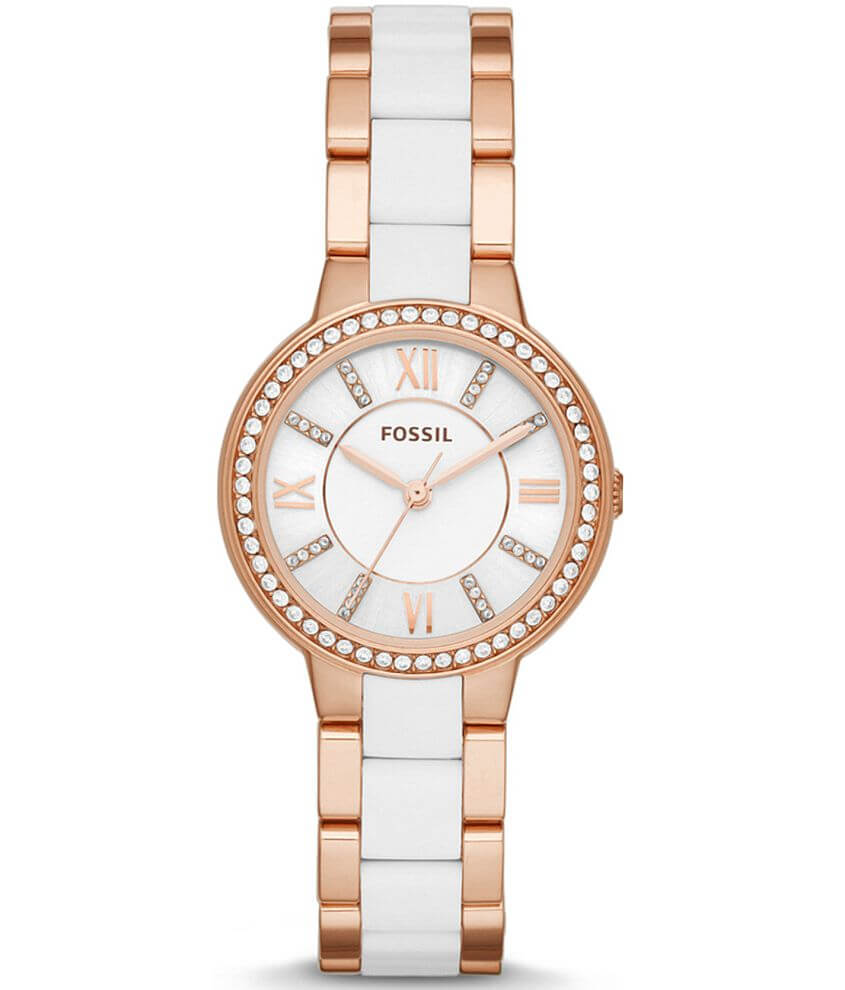 Fossil Virginia Watch Women's Watches in Rose Gold Buckle