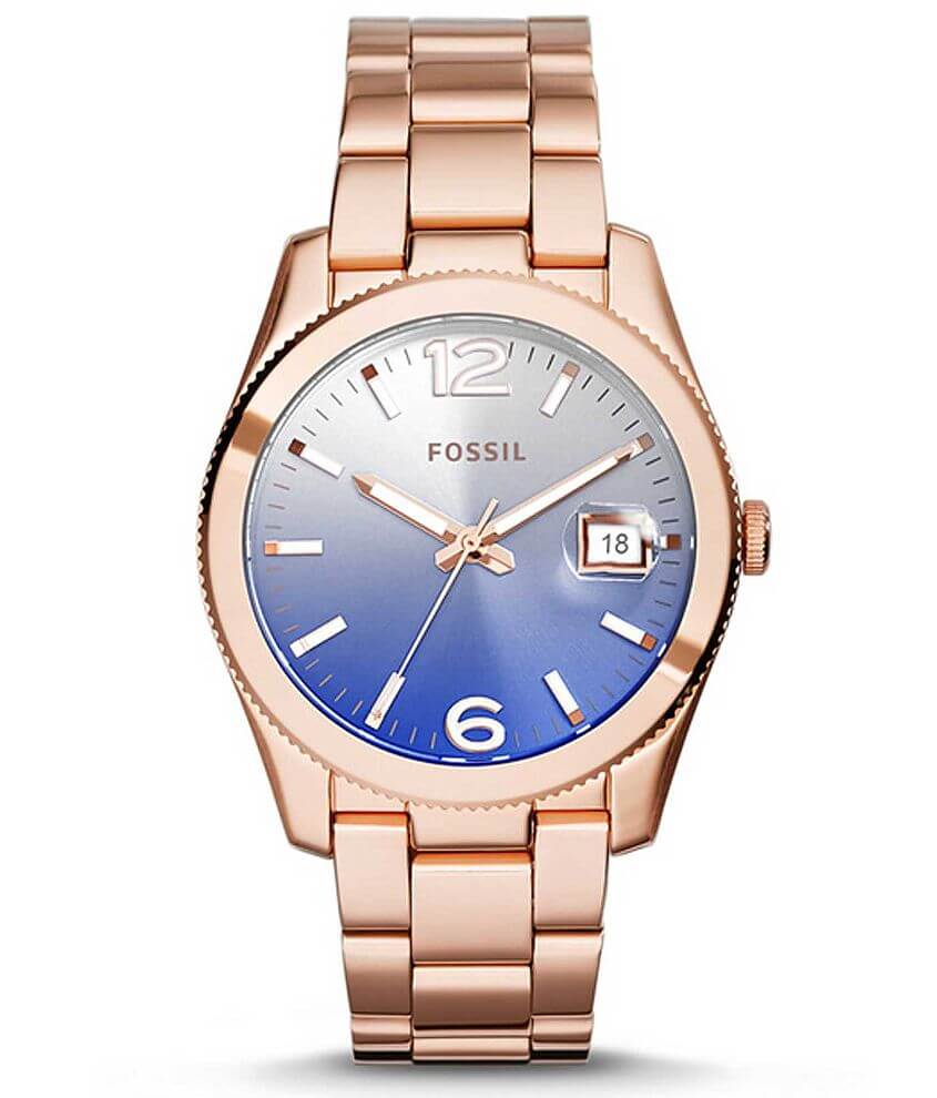 Fossil Perfect Boyfriend Watch - Women's Watches in Blue Rose Gold