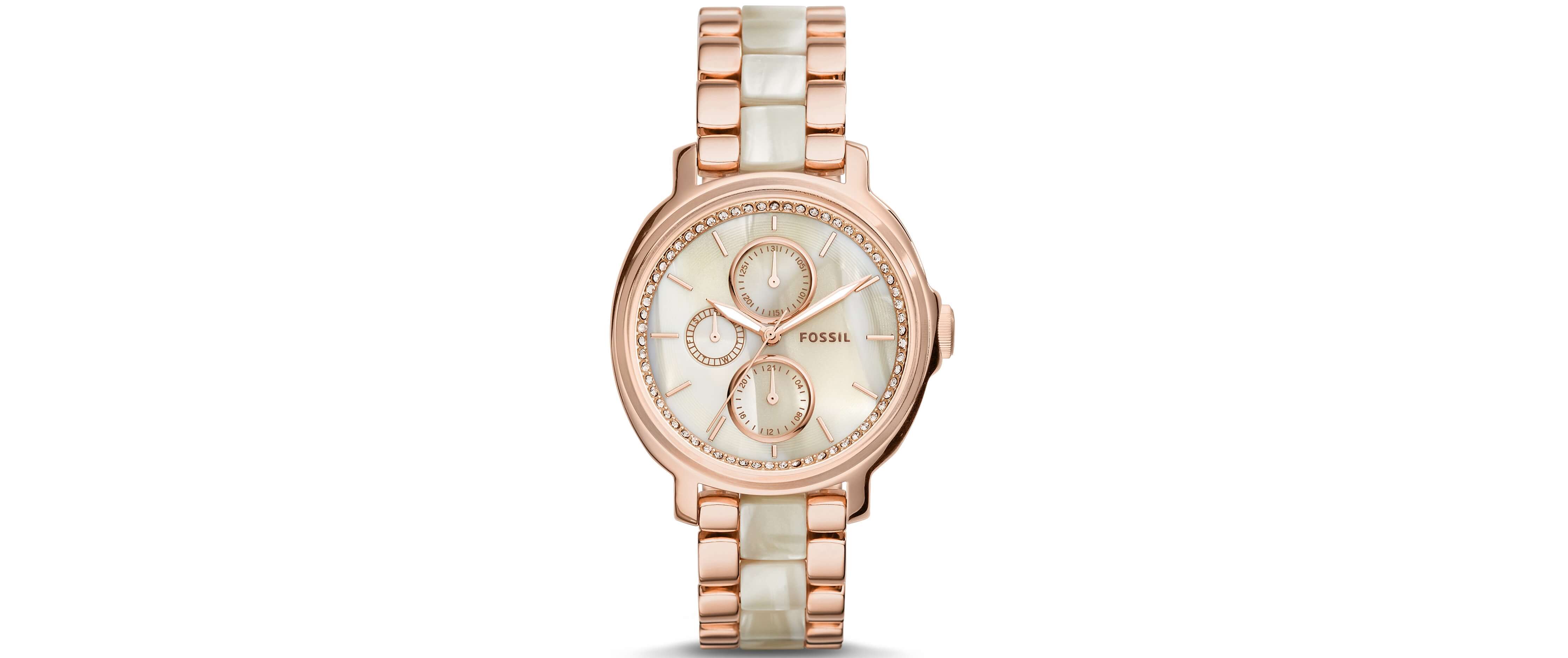 Fossil Chelsey Watch Women's Watches in Rose Gold Shimmer Horn