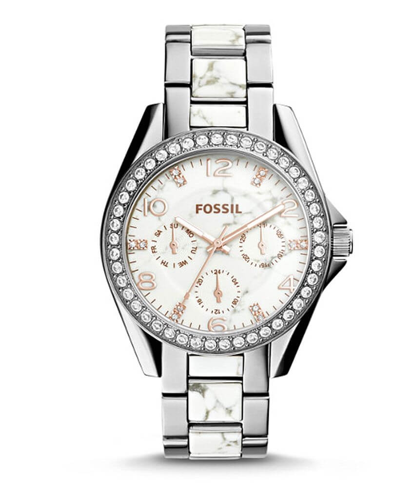 Fossil Riley Watch - Women's Watches in Silver White | Buckle