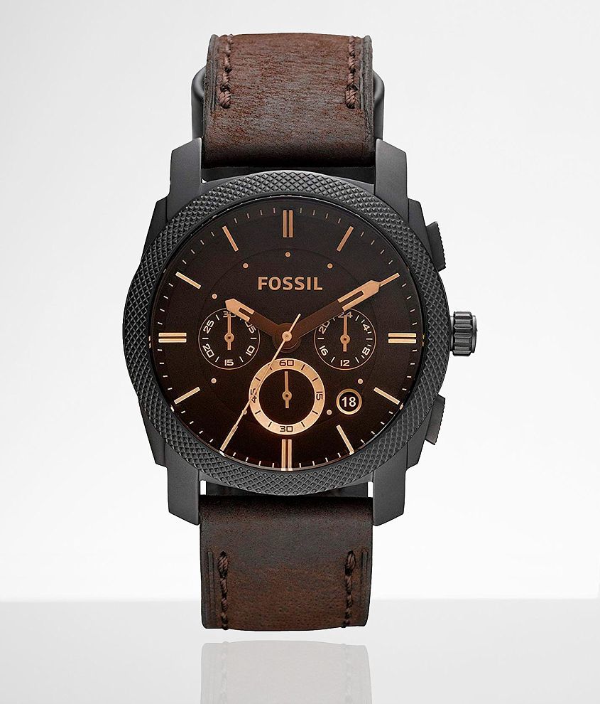 Fossil Machine Leather Watch front view