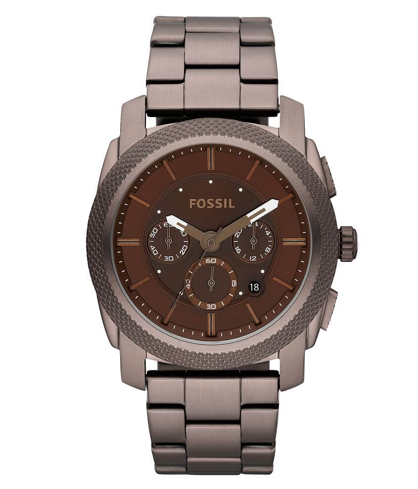 Fossil Machine Brown IP Watch front view