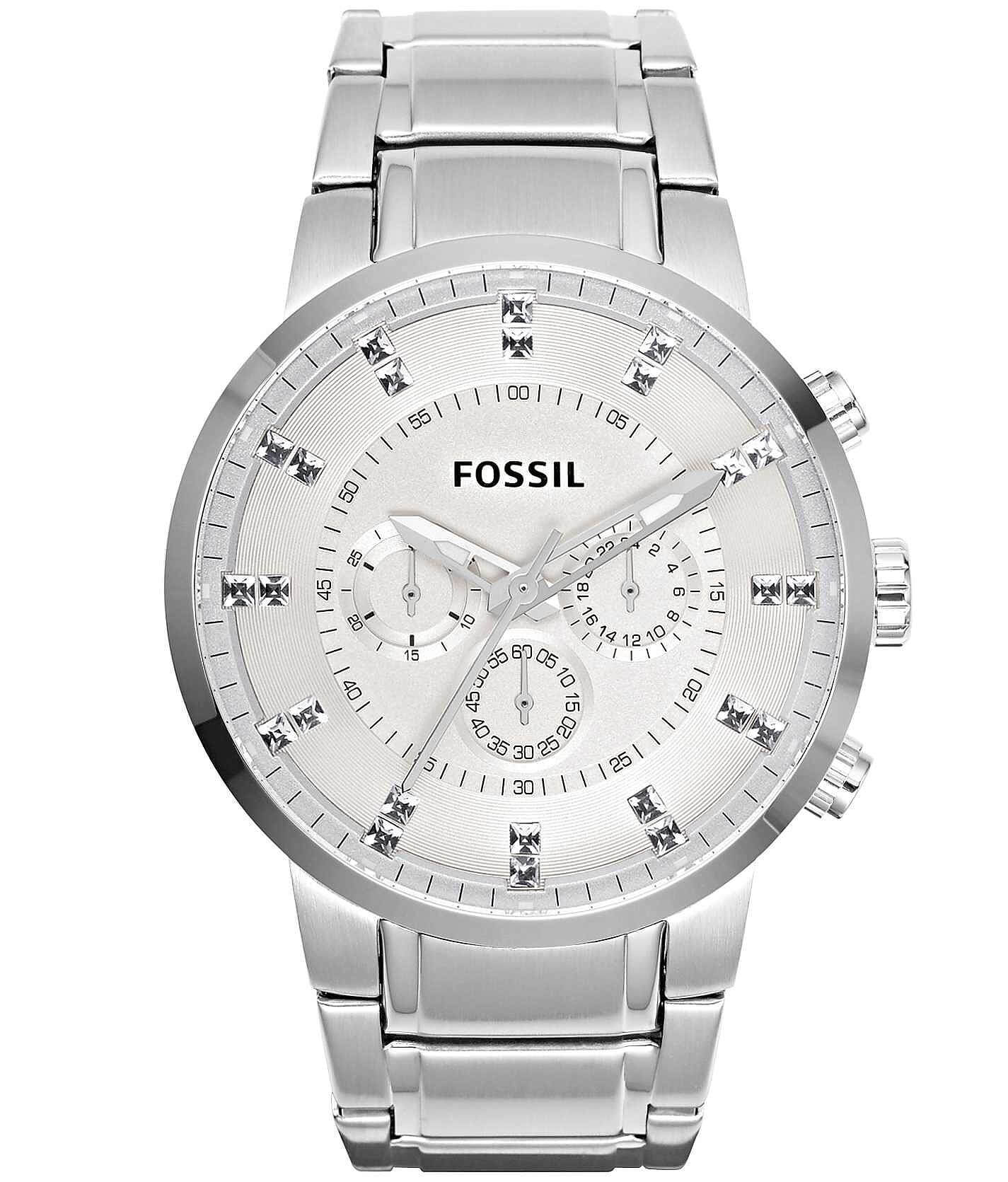 Fossil silver shop watch mens