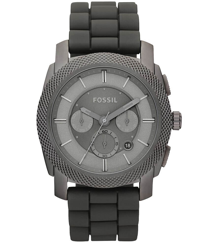 Fossil Machine Smoke Silicone Watch - Men's Watches in Smoke | Buckle