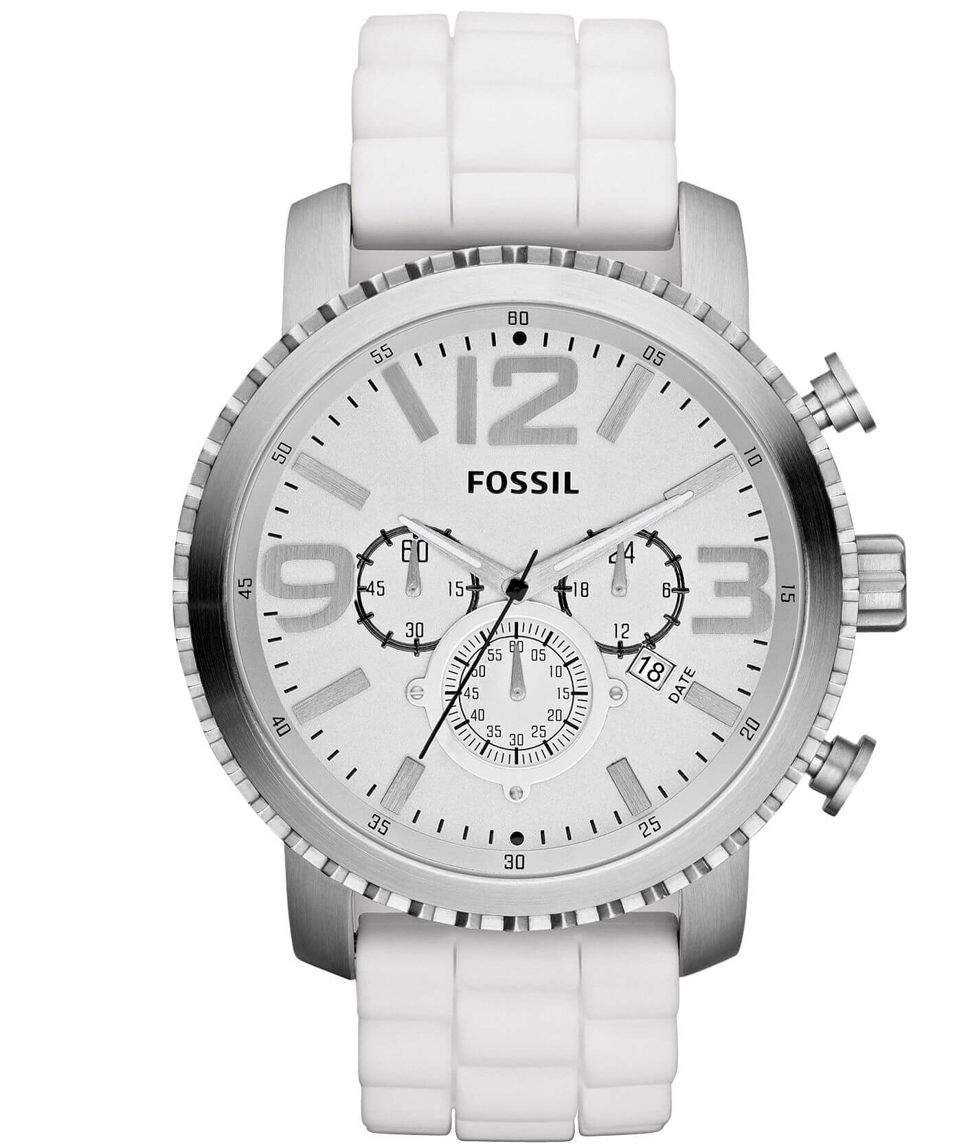 Fossil Silicone Watch - Men's Watches in White | Buckle