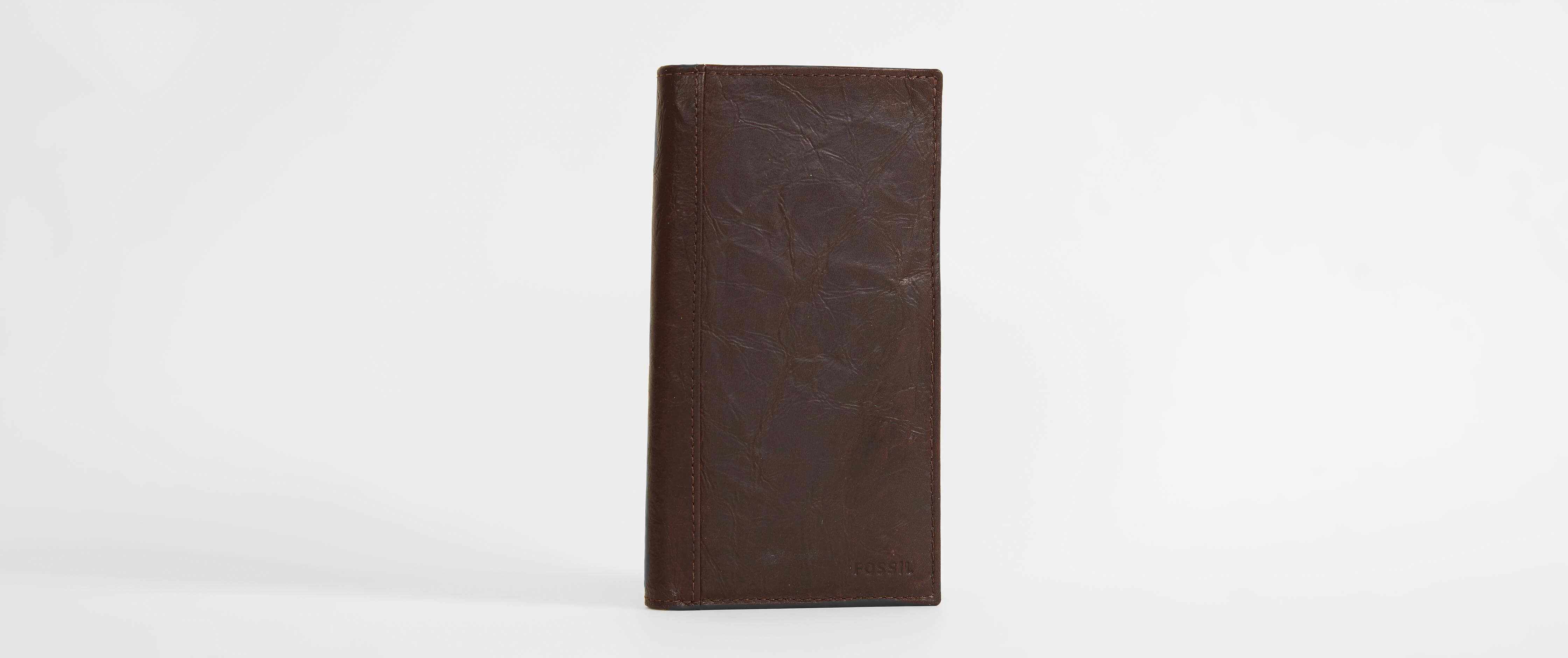 Fossil Neel Executive Leather Wallet Men's Bags in Brown Buckle