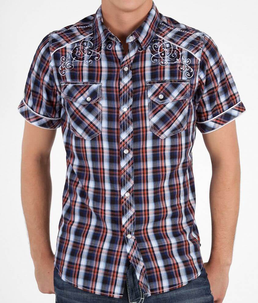 Pop Icon Piped Plaid Shirt front view