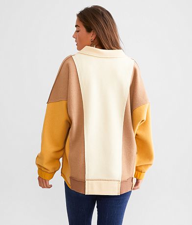 BKE Color Block Quarter Zip Pullover back view