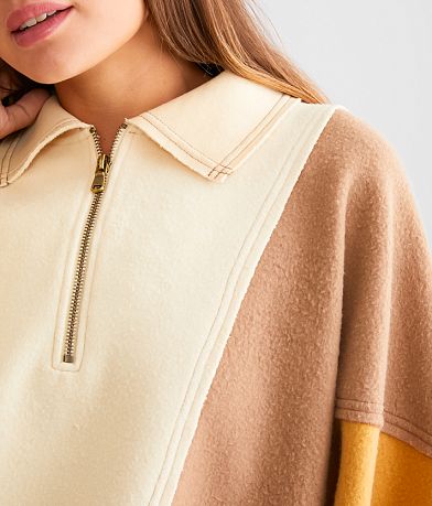 BKE Color Block Quarter Zip Pullover misc detail 1 view
