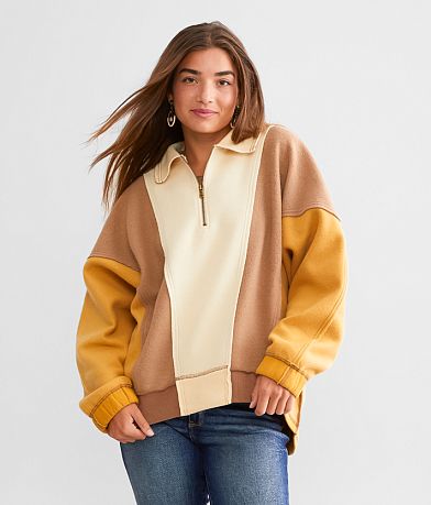 BKE Color Block Quarter Zip Pullover full left side view